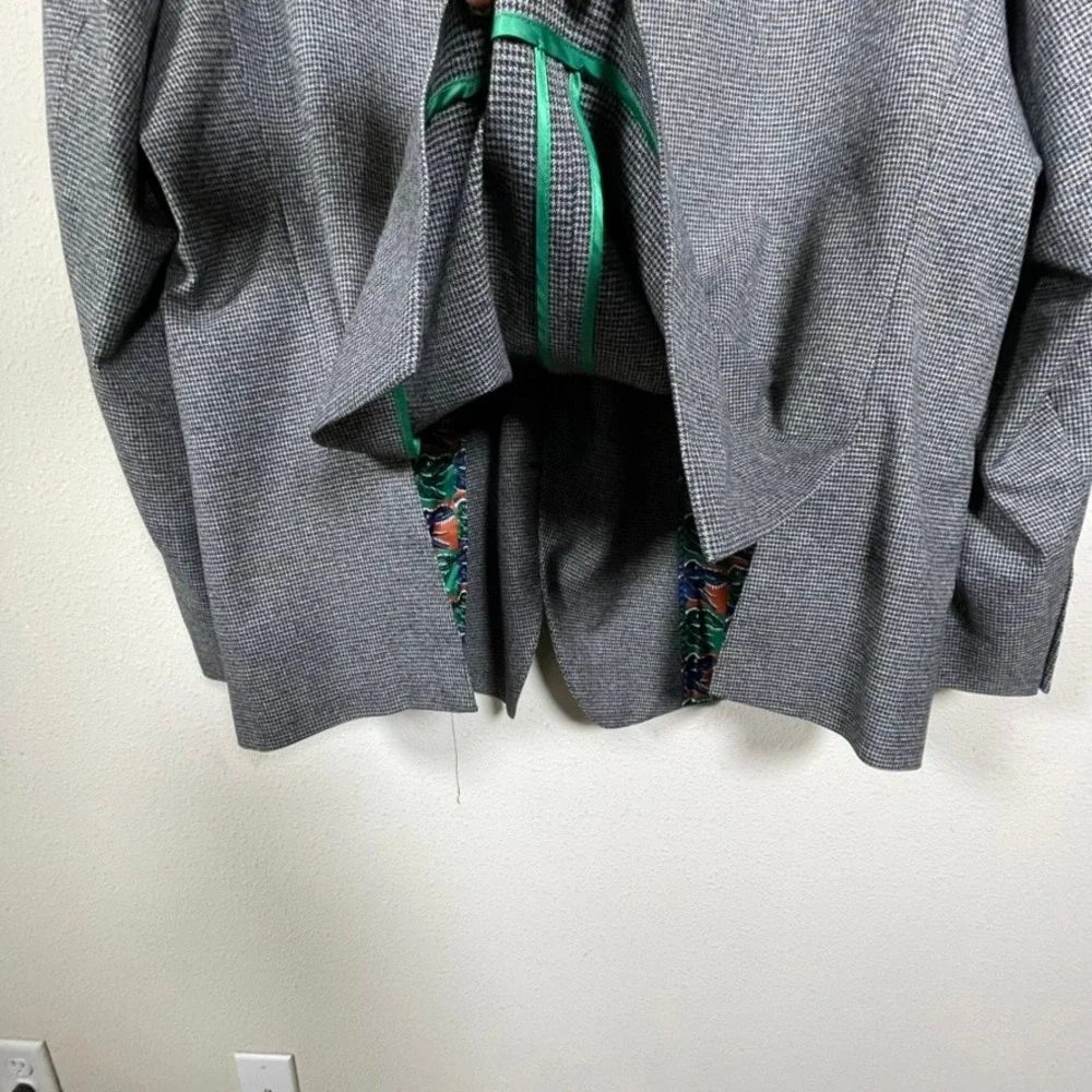 Murano Blazer Mens 2XB Grey Houndstooth Excellent Dinosaur Lining Sport Coat